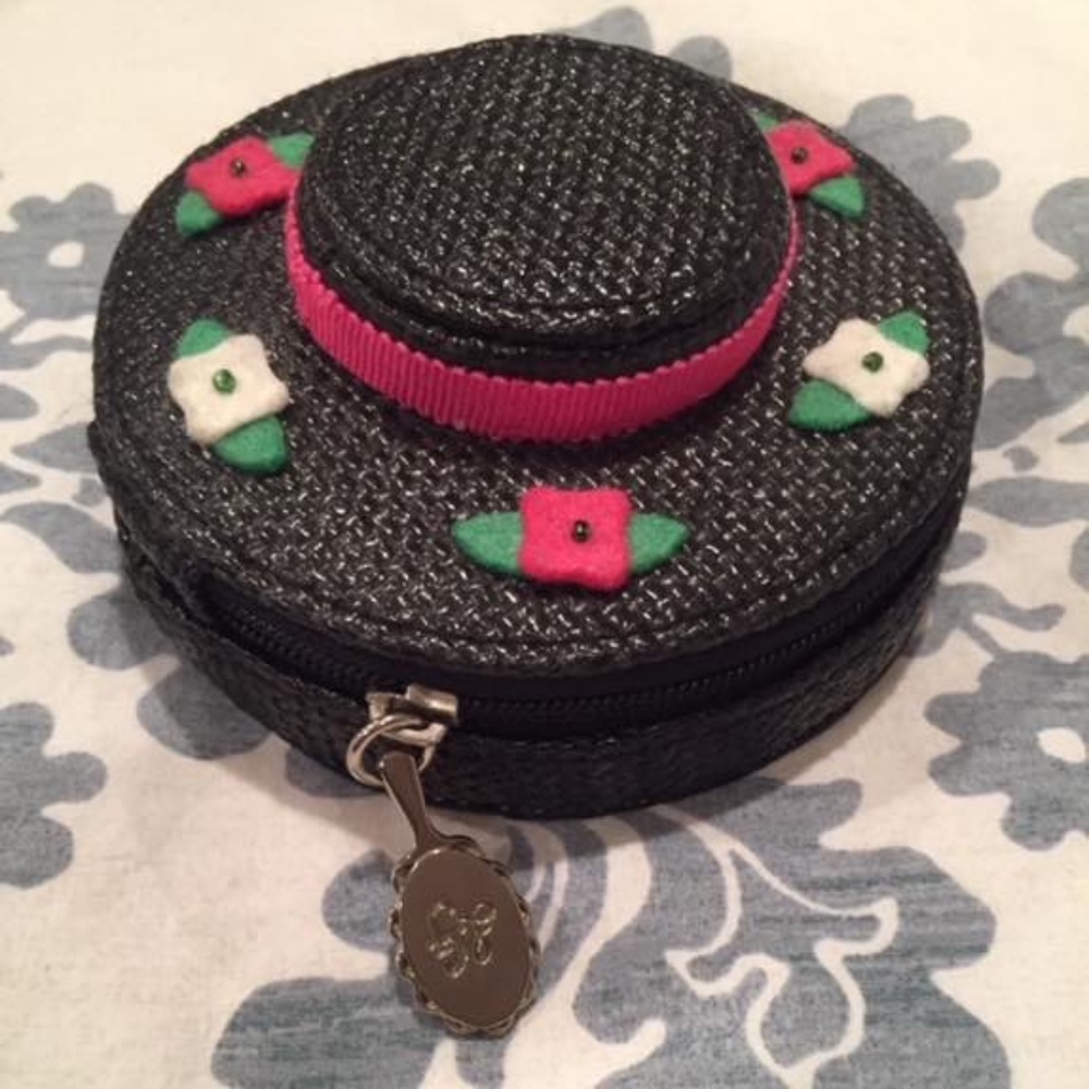 Lulu Guinness small jewelry case with mirror.